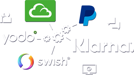 modulär, fortnox, paypal, klarna, swish, hemsida