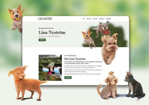Barnboksförfattare Lina Nyström hemsida är skapad i Yodo CMS av GoWeb och Precis Reklam i Gävle.