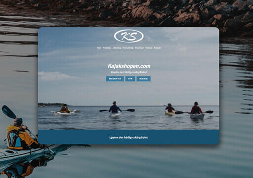 Kajakshopen.com är designad av GoWeb webbyrå i Gävle.