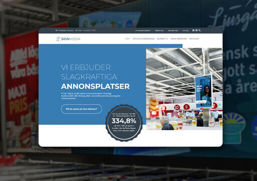SignMedias webbplats är skapad i Yodo CMS av webbyrån GoWeb i Gävle med samarbetspartners.