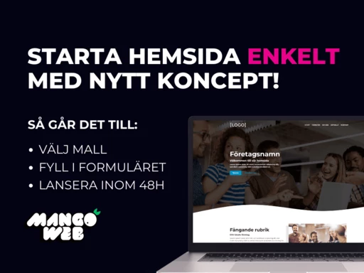 Starta hemsida snabbt & enkelt med nytt koncept