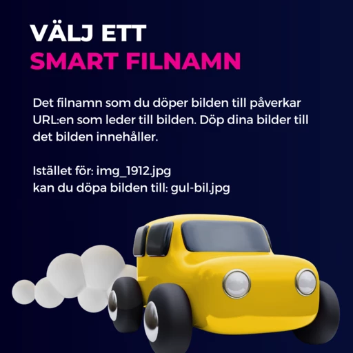 Välj ett smart filnamn för de bilder du publicerar online.